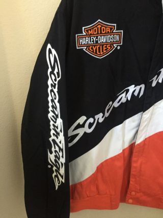 Harley Davidson Racing Screamin Eagle Crew Jacket Motorcycle Biker M Rare VTG 3