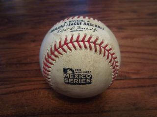 Justin Verlander Astros Game Baseball 5/5/2019 Mexico Series Rare Logo Win