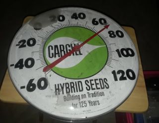 Vintage Large Cargill Seeds Thermometer Sign Jumbo Dial Ohio Co.  Great