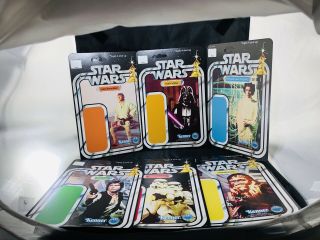 6 Vintage Star Wars 12 Back Restoration Re - Card Kits Vader Luke Leia Han Chewy