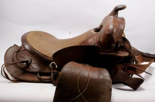 Vintage 14 " Leather Western Cowboy Horse Saddle