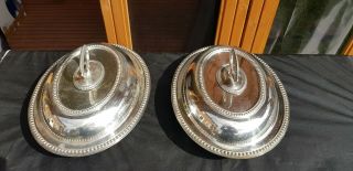 A Matching Antique Silver Plated Tureen Dishes By Mappin And Webb.