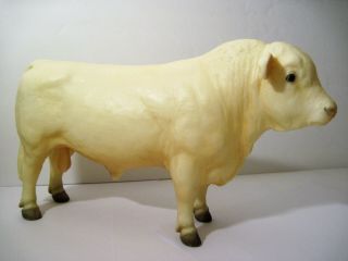 Rare Vtg Breyer Polled ? Charolais Bull Animal Creations 360 Alabaster