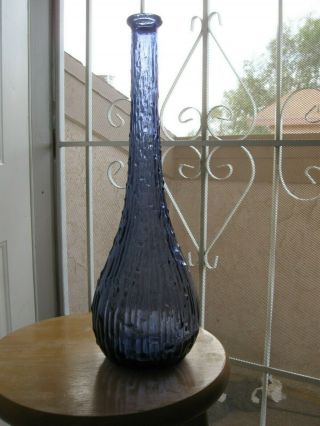 Vintage Empoli Purple Amethyst Wax Drip Bottle Or Bamboo Pattern Genie