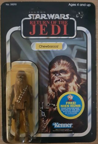 Star Wars Vintage Toltoys Australian Moc Chewbacca 65 Back Nien Nunb Offer