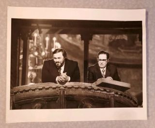 Luciano Pavarotti Rare One Of A Kind Signed 8x10 Photo W/ Father,  Italian Opera