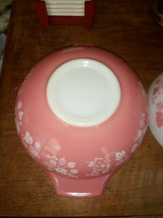 Vintage Pyrex Pink Gooseberry Cinderella Nesting Mixing Bowls 444,  443,  442,  441 3