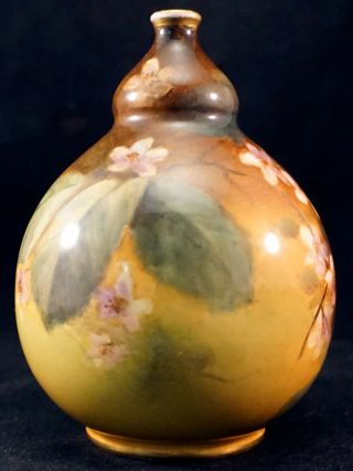 Antique Art Nouveau Royal Bonn German Signed Portrait of Woman Gourd Shape Vase 6