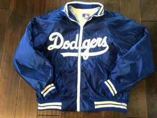 Vintage L A Dodgers Satin Script Zip Up Starter Jacket Men/adult Large