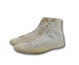 Vintage 40s 50s Usa Converse Chuck Taylor Natural Canvas High Top Sneakers Sz 12