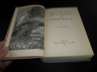 Vtg 1945 THE 100 BEST TRUE STORIES OF WORLD WAR II Book - WWII History 2