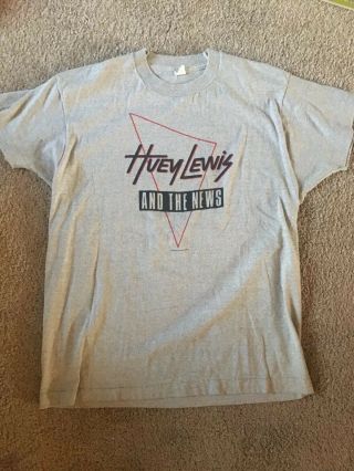 Huey Lewis & The News Vintage " World Tour 1986 Fore " Grey Xl T - Shirt