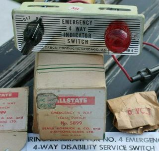 Vintage Nos 12 V Hazard Flasher Emergency Switch Gm Ford Chevy Amc Cadillac Olds
