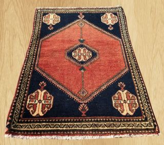 Hand Knotted Vintage Persian Bijar Wool Area Rug 3 X 2 Ft (7156)
