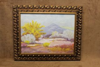 Estate Found Vintage Oil Painting " Spring In The Desert " Signed