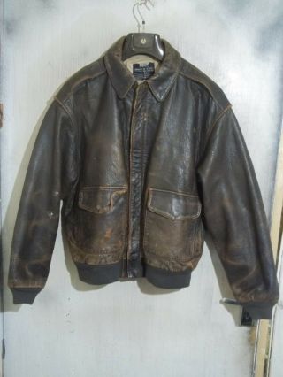 Vintage Avirex Usaaf Issue A2 Leather Flying Jacket Size Xl