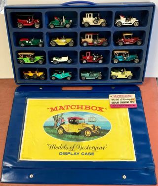 Vtg 1969 British Set 16 Different Models Of Yesteryear & Matchbox Display Case