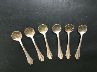 6 - Antique Sterling Silver Salt Cellars & Spoons 3