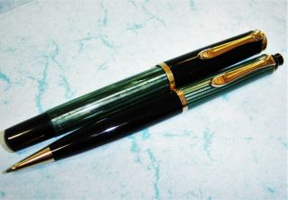 Vintage PELIKAN fountain pen 14K gold F nib,  350 mechanical pencil set 3