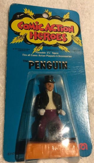 Vintage 1975 Mego Comic Action Heroes Dc Comics 3 3/4 Af The Penguin Rare