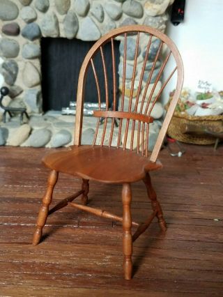 Dollhouse Miniature Artisan William Bill Clinger Windsor Chair 1:12 A/a