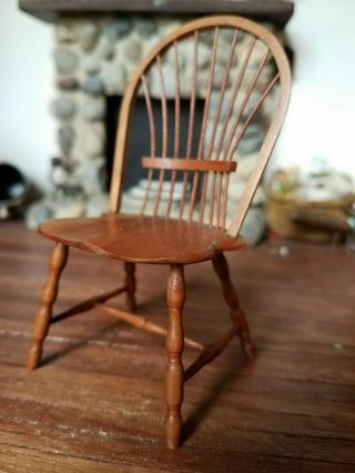 Dollhouse Miniature Artisan William Bill Clinger Windsor Chair 1:12 A/A 8
