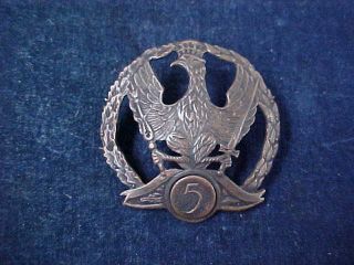 Polish Poland Cap Eagle Badge " 5 " 5th Cadet Corps