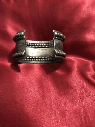 Vintage Heavy Tahe Navajo Sterling Silver Cuff Bracelet 3