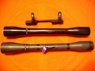 2 Vintage Leupold Pioneer 4x Scopes - Post And Dot Reticles With Mount
