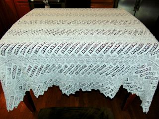 Vintage Cotton Lace Table Cloth Cotton Lace Bedspread Cotton Coverlet 74 " X74 "