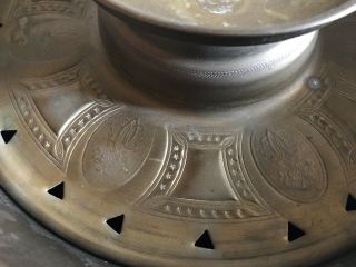 Vintage Antique Ornate Solid Brass Humidifier Stove Top Pot with Lid 4