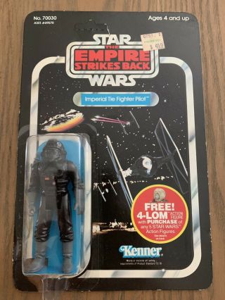 1982 Vintage Star Wars Imperial Tie Fighter Pilot Esb Moc Pop Cut