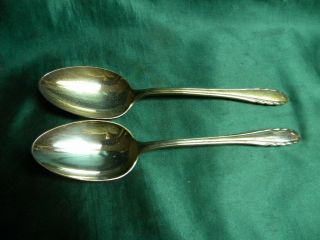 Pair Gorham Lyric Sterling Silver 8 1/2 " Serving Spoons No Mono1940 149g