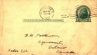 8JQ W.  H.  Alexander Washington,  Pennsylvania 1921 Vintage Ham Radio QSL Card 2