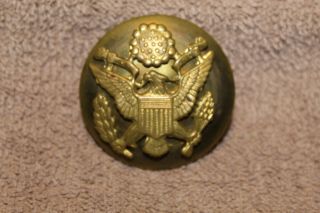 Pre To Early Ww2 Era U.  S.  Army Soldiers Em Visor Cap Badge,  Screw Back
