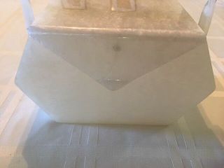 VINTAGE RARE WILARDY PEARL LUCITE PURSE WITH ENVELOPE STYLE LID & TWISTED HANDLE 4