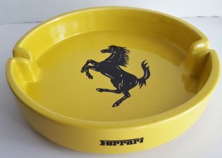 Authentic Bitossi Ferrari 9.  5 " Yellow Ceramic Ashtray Italy Vintage Pottery Mark