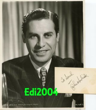 John Hodiak Vintage Photo & Rare Signed Autograph Card