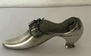 Rare Antique Victorian Sterling Silver Regency Shoe Pin Cushion - Adie & Lovekin