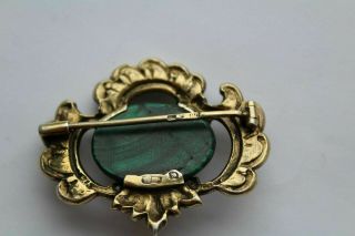 Faberge design Antique Russian 84 silver BROOCH with Stone 19th century 3