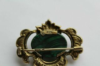 Faberge design Antique Russian 84 silver BROOCH with Stone 19th century 4