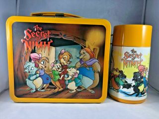 1982 Secret Of Nimh Lunch Box & Thermos Vintage Near Nm Paperwork