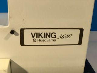 Vintage Husqvarna Viking 3610 Sewing Machine,  Case,  Foot Controller 6