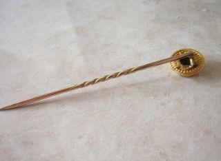 VICTORIAN GOLD AND DIAMOND STICK TIE PIN 1870 15 ct GOLD IN ETRUSCAN DESIGN 4