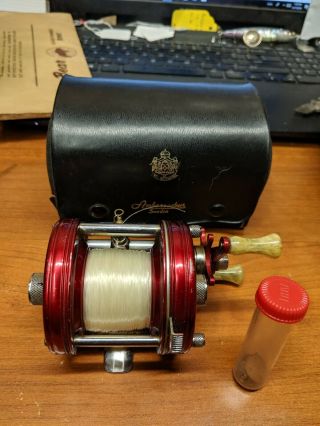 Vintage Red Abu Garcia Ambassadeur 5000 Reel With Case