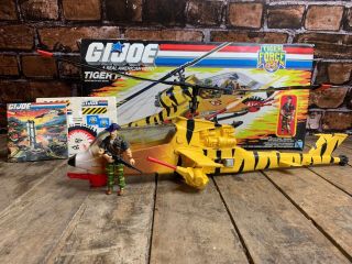 Gi Joe Tiger Fly / Tiger Force Box W/ Recondo Pilot / Vtg Hasbro 1988