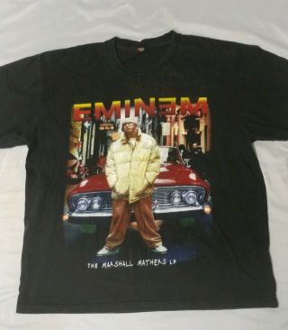 Vintage 90s 2000s Men’s Eminem Marshall Mathers Lp Concert Rap Tour T Shirt Xl