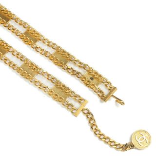 Authentic CHANEL CoCo Mark Star Charm Vintage Chain Belt Gold 01P F/S 5