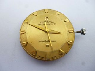 Vintage Omega 18k.  Solid Gold Pie Pan Constellation Dial And Movement Cal.  354