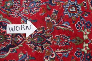 Vintage Traditional Floral RED Kashmar Area Rug LIVING ROOM Hand - Knotted 10x13 11